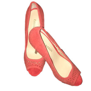 Enzo Angiolini Orange Laser Suede Platform Pumps